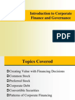 Introduction To Corporate Finance and Governance