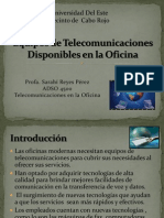 Equipos de Telecomunicaciones Disponibles en La Oficina PDF