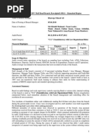 Audit Report of SDV Mall Road Branch Rawalpindi (0814) as of 05 07 2012 Islamabad Region