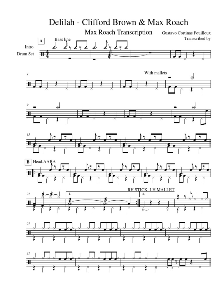 Max Roach - Delilah - Clifford Brown V Max Roach PDF | PDF | Jazz ...