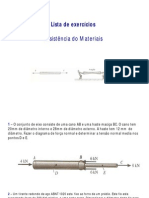 Lista de Exercicios - Resistencia Dos Materiais