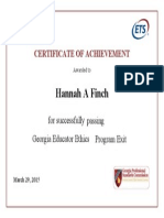 Code of Ethics Assessment Certificate
