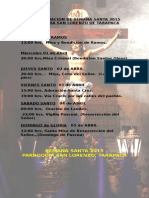 Programación de Semana Santa Parroquia San Lorenzo 2015