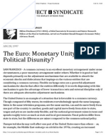 Milton Friedman - The Euro. Monetary Unity to Political Disunity