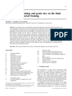 E Ect of Pre-Straining and Grain Size On The Limit Strains in Sheet Metal Forming
