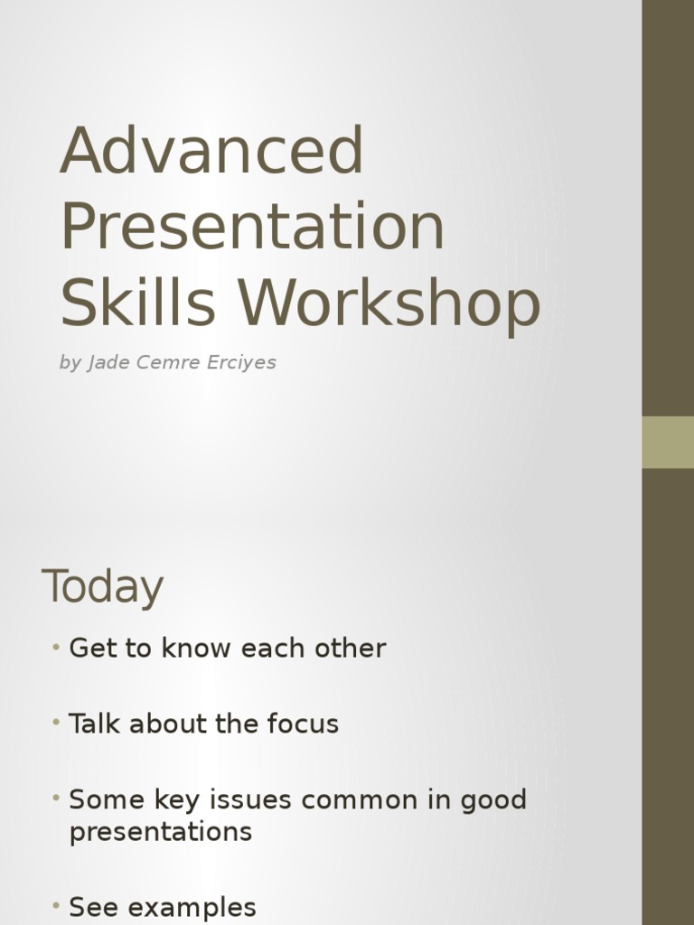 Advanced Presentation Skills Workshop | PDF