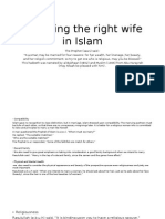 Choosing The Right Wife in Islam