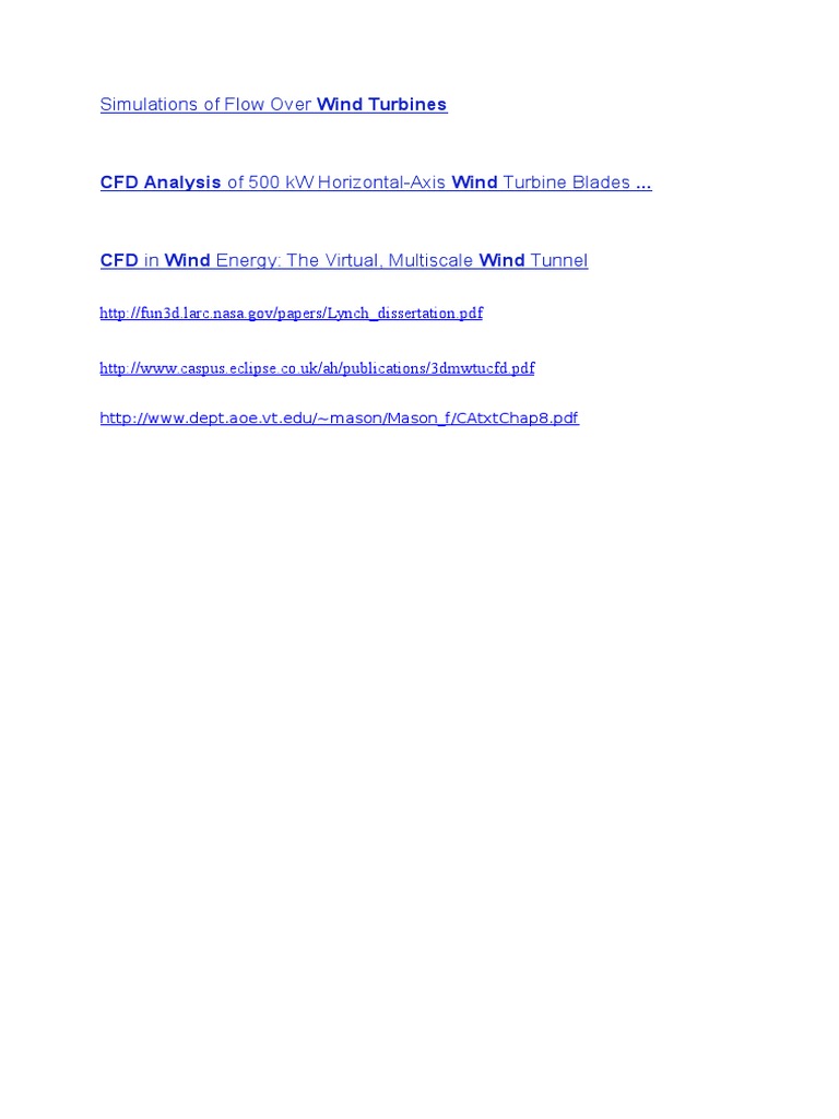 CFD Simulations for Wind Turbine Flow | PDF | Science & Mathematics ...