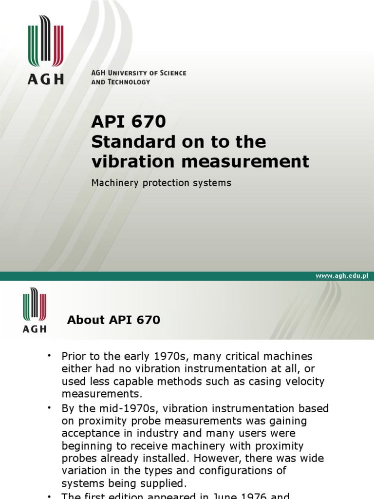 API 670 Standard on to the vibration measurement