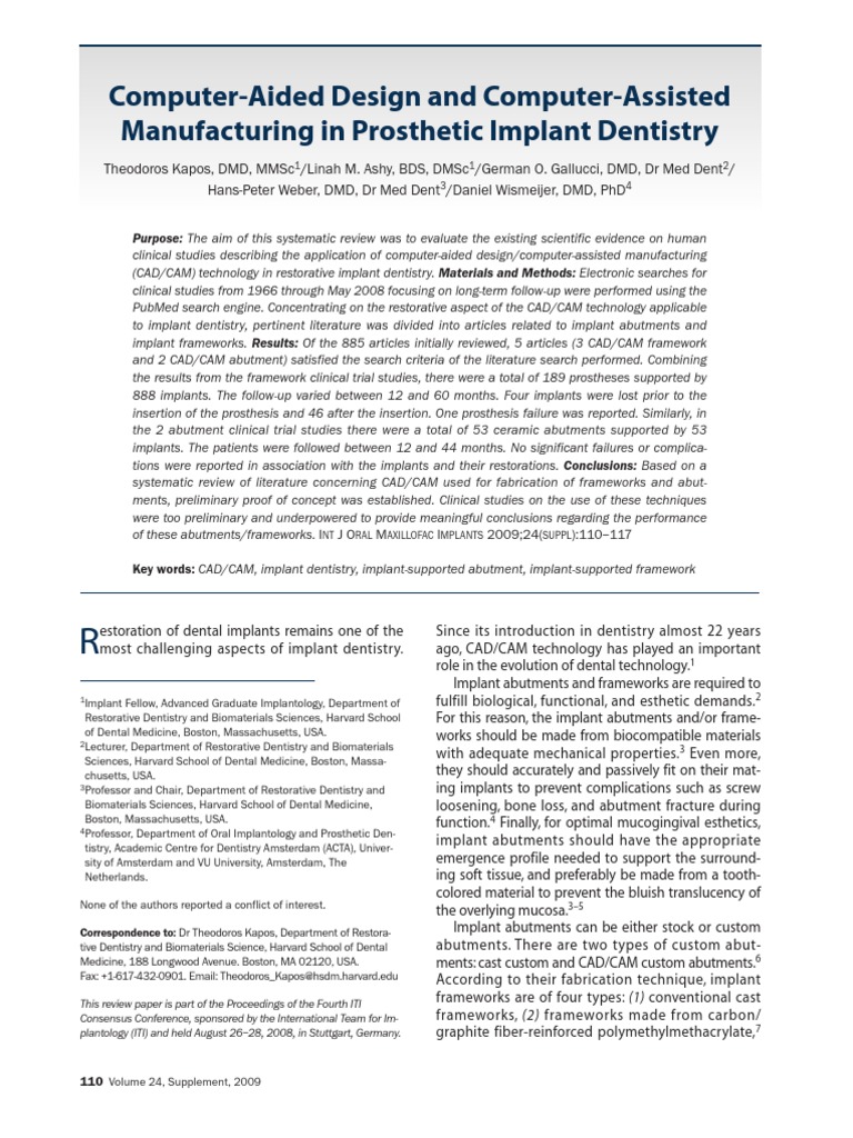 Computer-Aided Design and Computer-Assisted Manufacturing in Prosthetic ...
