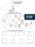 Fisa de Evaluare Sumativa Matem