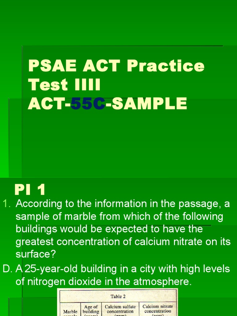 Act 55c Science Test Practice 2010 | PDF | Atmosphere Of Earth ...