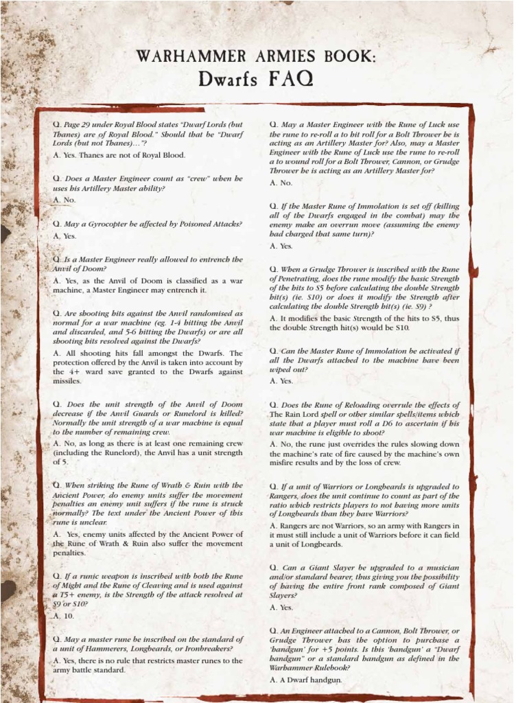 Warhammer Dwarf Runes