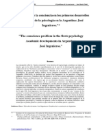 El Problema de La Conciencia en Los Primeros Desarrollos Académicos de La Psicología en La Argentina: José Ingenieros.