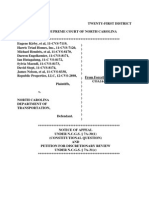 Notice of Appeal and Petition For Discretionary Review, Kirby V North Carolina Dep't of Transportation, No. - (Mar. 24, 2015)