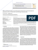 Effects of Thermal Aging On Transformation Temperatures and Some Physical