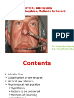 Vertical Dimension Concept, Philosphies, Methods To Record: Dr. Chanchal Gupta J.R. Prosthodontics