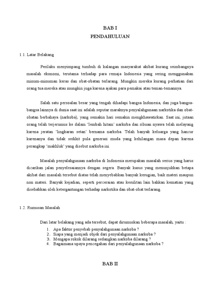 Bab I Pcl Penyalahgunaan Narkoba