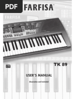 Farfisa TK 89 Synthesizer Owner Manual