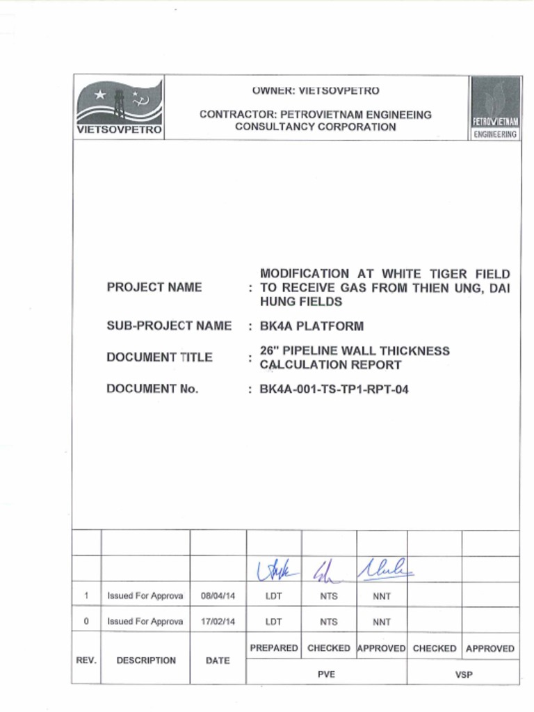 BK4A Pipeline Wall Thickness Report | PDF | Pipe (Fluid Conveyance ...