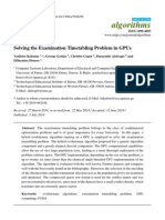 Solving the Examination Timetabling problem in GPU's