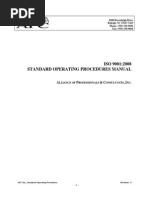 ISO 9001:2008 Standard Operating Procedures Manual: A P & C, I