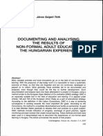 Documenting and Analysing The Results of Non-Formal Adult Education