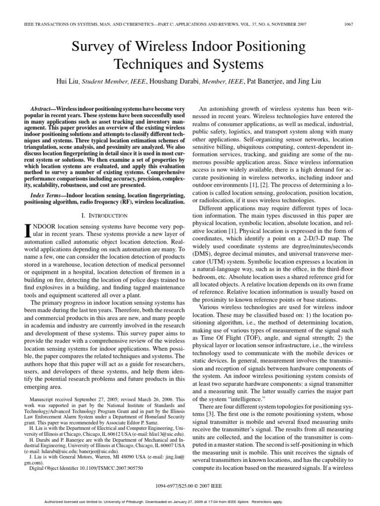 Survey of Wireless Indoor Positioning Techniques and Systems | PDF ...