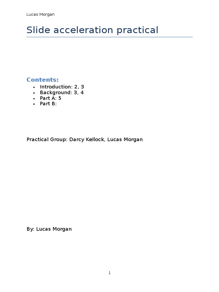 Slide Acceleration Experiment Analysis | PDF | Force | Mass
