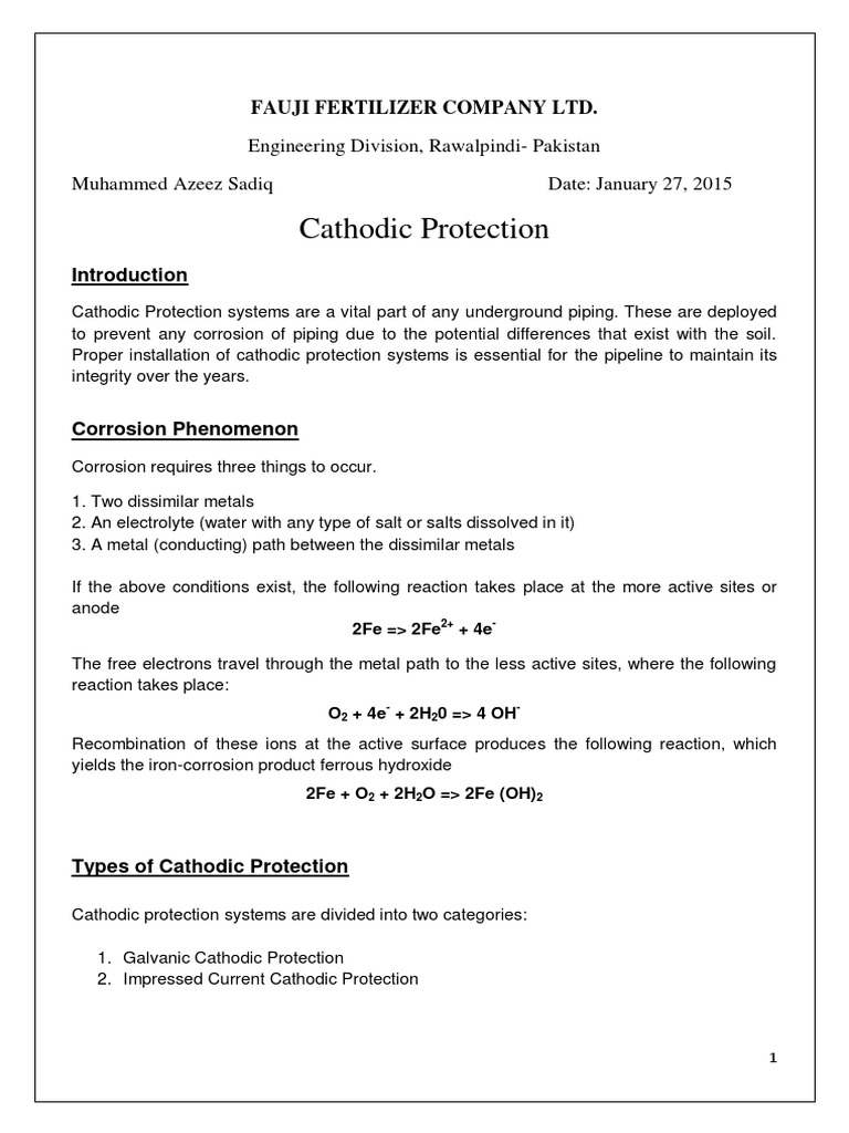 Cathodic Protection Systems Overview | PDF | Anode | Corrosion