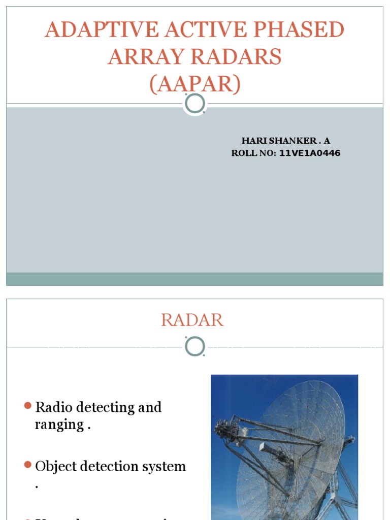 Adaptive Active Phased Array Radars | PDF | Computers | Technology ...