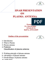 A Seminar Presentation ON Plasma Antenna: Presented by CH - Hari Krishna B.Tech (ECE) Roll No.-11VE1A0459