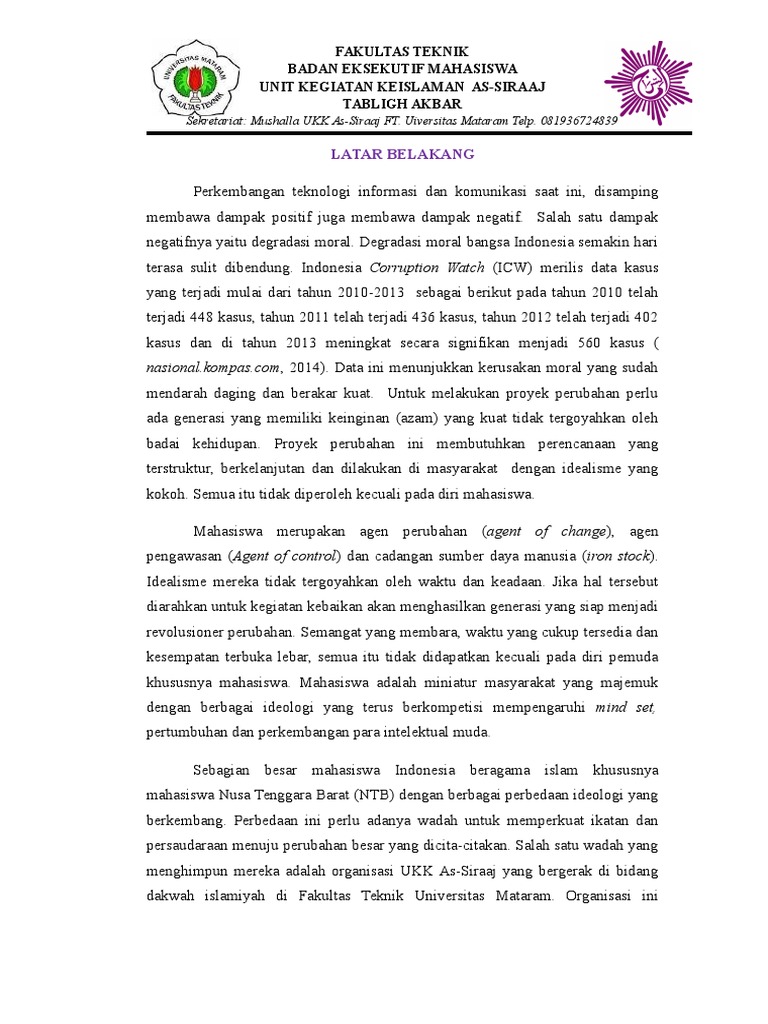Proposal Tabligh Akbar | PDF