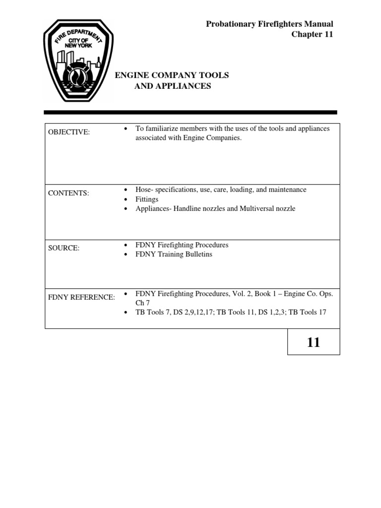11 Engine Tools Appliances Fdny | PDF | New York City Fire Department ...