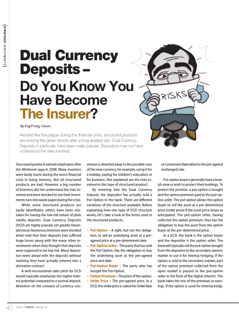 Understanding Dual Currency Deposits | PDF | Option (Finance) | Insurance
