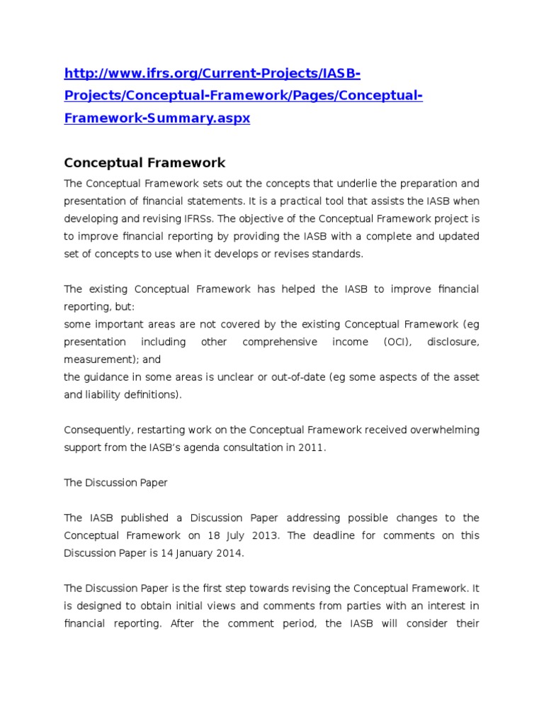 Conceptual Framework IFRS - IASB | PDF