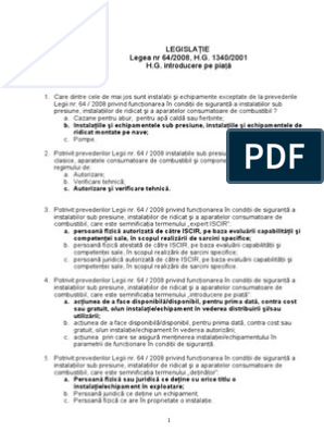 Intrebari Legislatie RVT | PDF