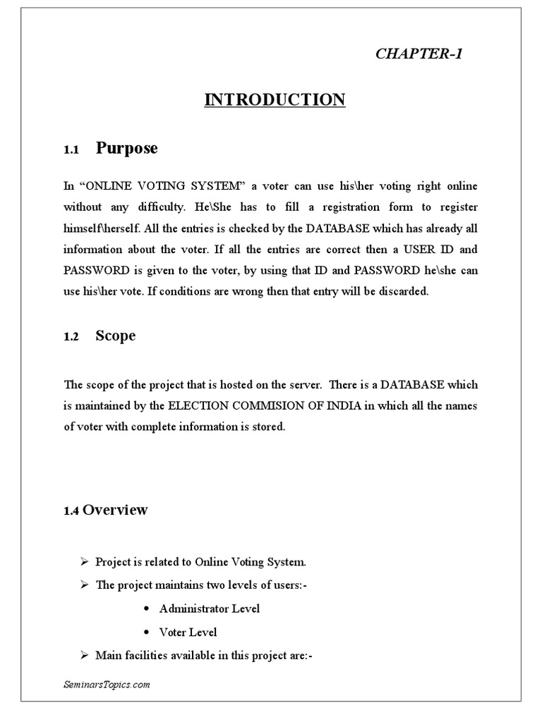 Online Voting System | PDF | Feasibility Study | Web Server