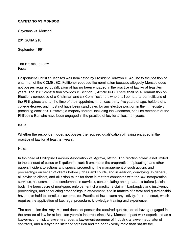 Essay on cayetano vs monsod 08 picture