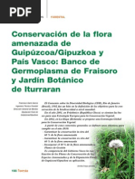 Conservacion de La Flora Amenazada de Guipuzcoa y Pais Vasco Banco de Germoplasma de Raisoro y Jardin Botanico de Iturraran