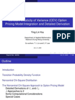 Constant Elasticity of Variance (CEV) Option Pricing Model:Integration and Detailed Derivation