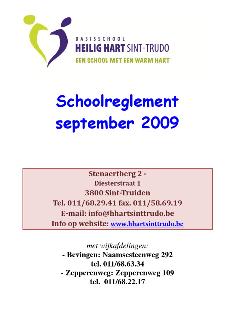 Schoolreglement 2009 - Heilig Hart - Sint-Trudo | PDF