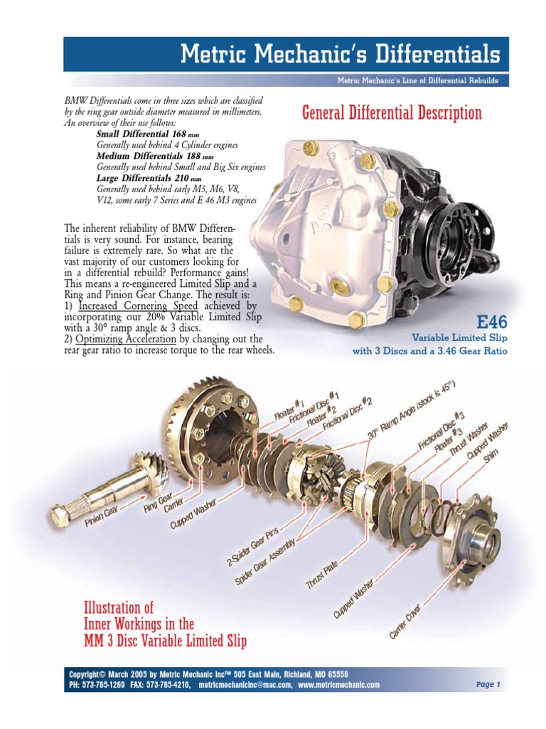 BMW Differentials Gear Transmission (Mechanics)