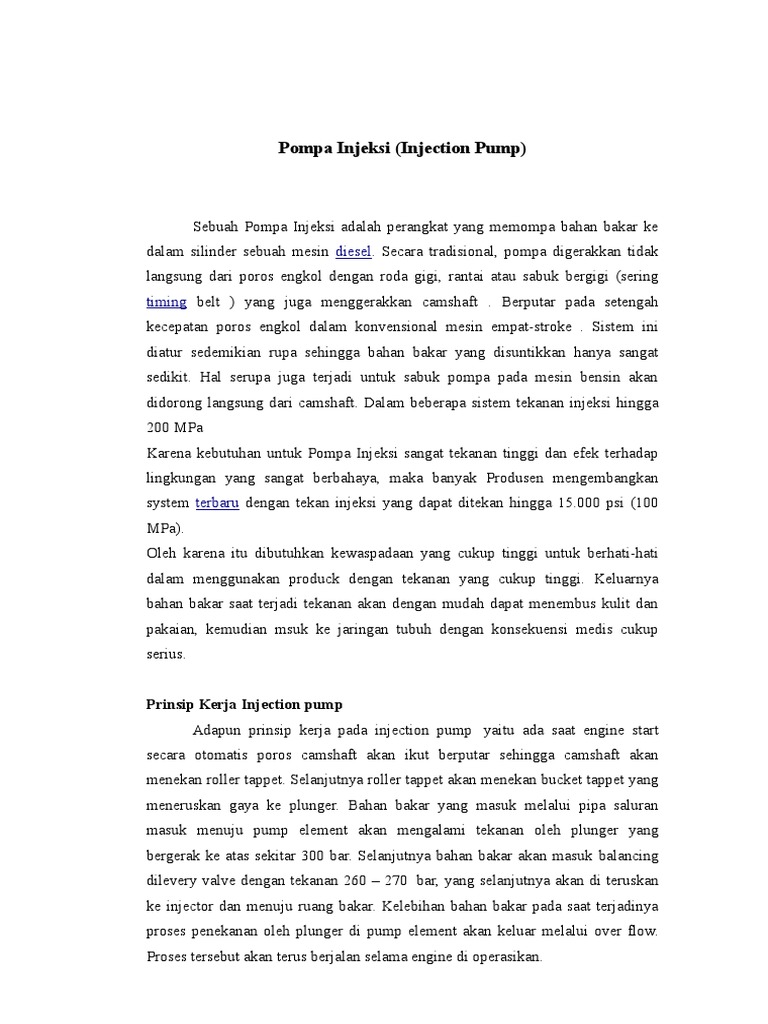 Injection Pump | PDF | Bisnis | Komputer