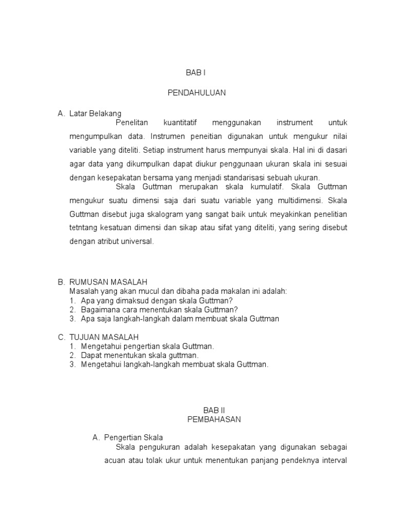Skripsi Yang Menggunakan Skala Guttman
