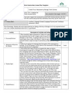 Direct Instruction Lesson Plan Template: Activity Description of Activities and Setting Time