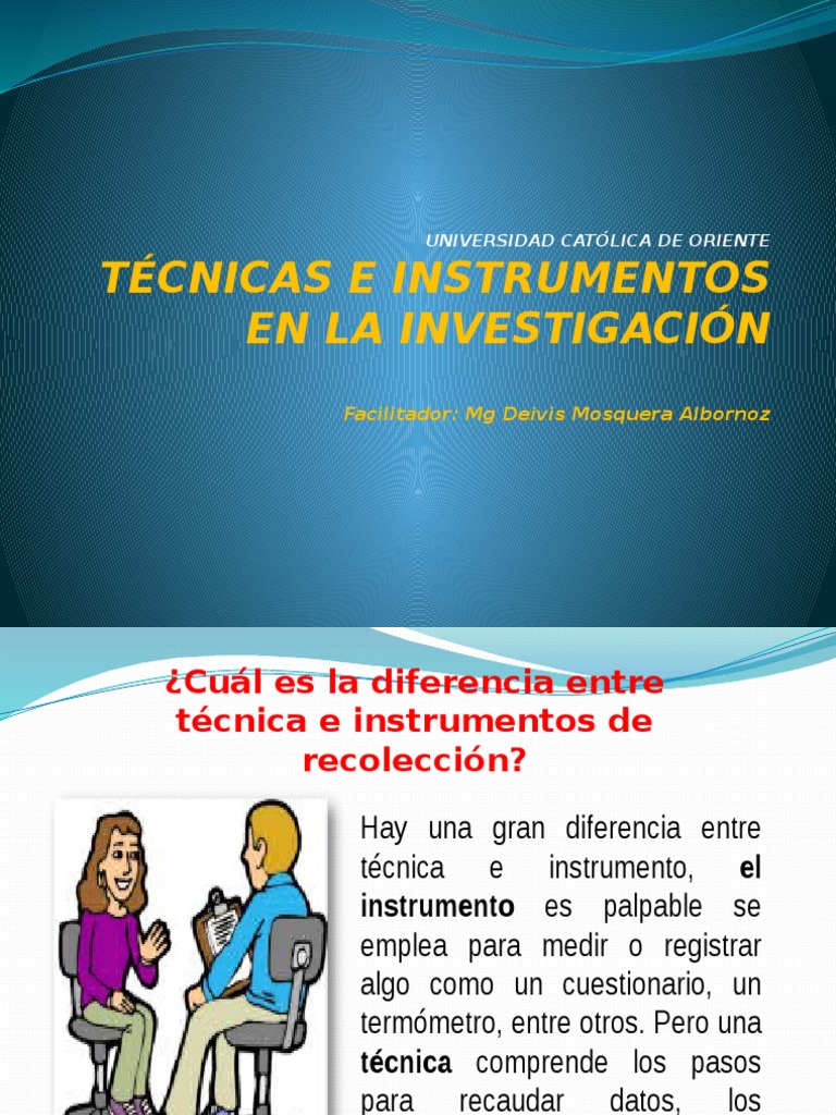 Técnicas e Instrumentos en La Investigación Grupo de