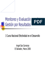 Monitoreo y Evaluación para La Gestión Por Resultados