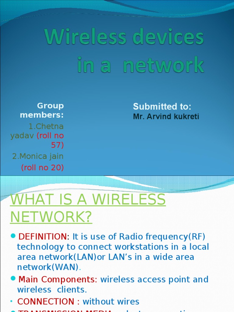 Wireless Networking Devices PDF Wireless Modem