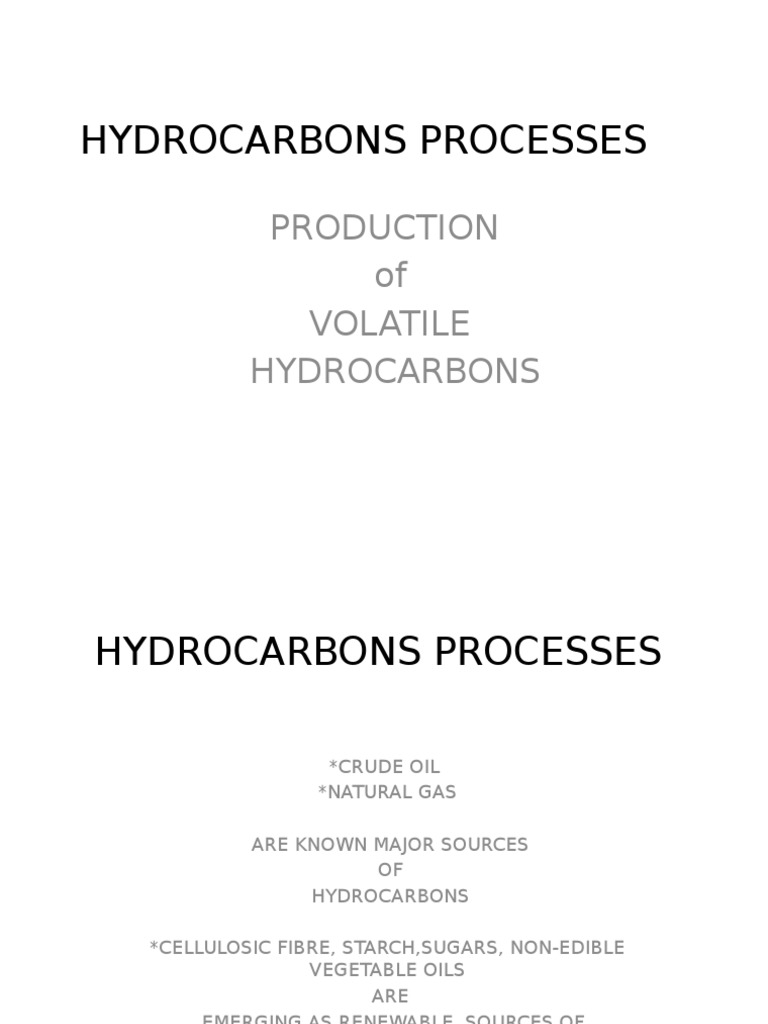 Production of Volatile Hydrocarbons PDF